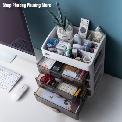 ( Hàng Cao Cấp ) Tủ,Kệ đựng đồ trang điểm MIKA trong suốt 3/,4 tầng, để mỹ phẩm tiện lợi