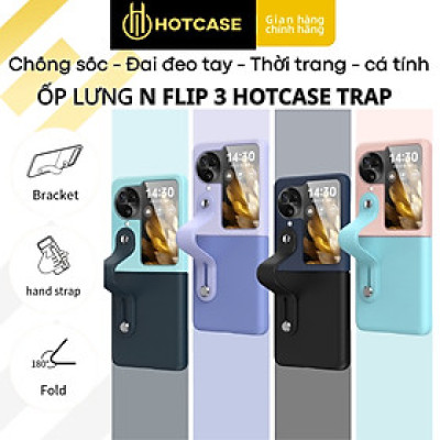 Ốp lưng đai đeo hand trap chống sốc cho Oppo Find N3 Flip hiệu HOTCASE Wristband Stand Phone Case - chất liệu cao cấp, thiết kế thời trang sang trọng có đai đeo tay an toàn - Hàng nhập khẩu