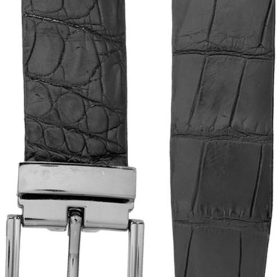 Thắt Lưng Nam Da Cá Sấu Đầu Kim Huy Hoàng HT4213 (120 x 3.5 cm) - Đen