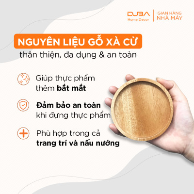 Đế lót ly, lót nồi bằng gỗ màu tự nhiên chuẩn xuất khẩu Châu Âu - DUBA