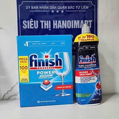 Combo 90 Viên rửa bát Finish All in 1 + Nước làm bóng Finish 750ml HANOIMART