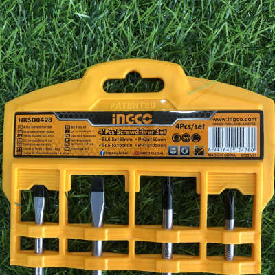 BỘ TUỐC NƠ VÍT BAKE VÀ DẸP 4 CHI TIẾT INGCO HKSD0428 - HÀNG CHÍNH HÃNG