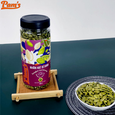 Hạt Bí Xanh Tách Vỏ Nhập Khẩu Mỹ Pams 300g/hũ, Nhân To, Dày Cơm, Giòn Bùi, Thích Hợp Ăn Vặt, Ăn Kiêng, Dinh Dưỡng Mẹ Bầu