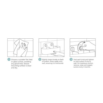 Kệ để đồ nhà tắm Joseph Joseph Duo (White) gắn tường tiện dụng, dễ dàng tháo lắp - 006346