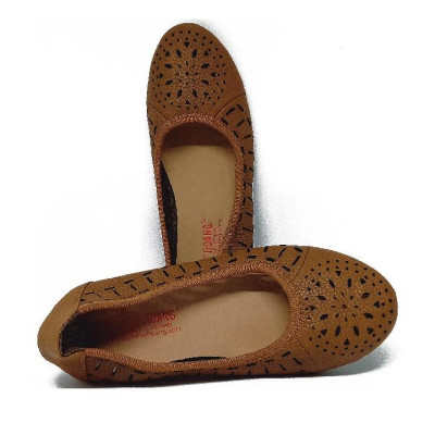 HT7947-48-49 - Giày nữ hoa văn Huy Hoàng da bò màu da, đen, nâu đất