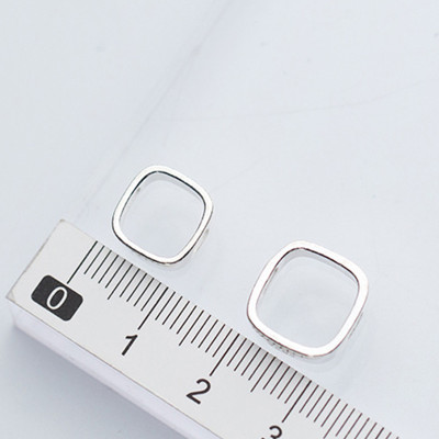 Combo charm bạc hình vuông lồng hạt xỏ ngang - Ngọc Quý Gemstones