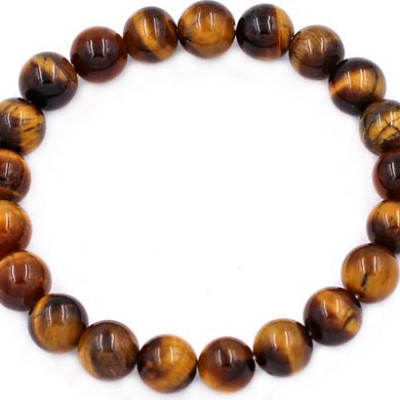 Chuỗi đeo tay Đá Mắt Hổ Vàng Đen 8 ly 21 hạt - hợp mệnh Thổ, mệnh Kim