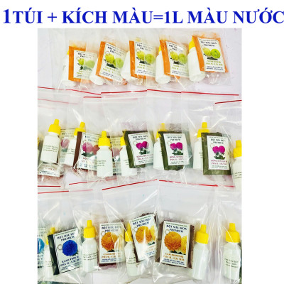 Túi Bột Nhuộm Màu Hoa Tươi Nhập Khẩu Công nghệ Israel (1 túi pha 1L nước màu hoa) Premium Color nhuộm được trên 200 cành hoa tươi