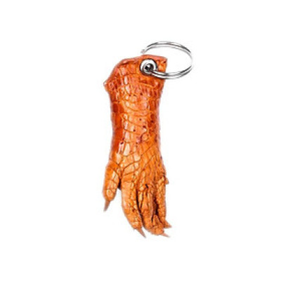 Móc khóa Huy Hoàng da cá sấu gai đuôi màu vàng HT8217