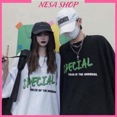 Áo thun nam nữ form rộng tay lỡ SPECIAL cá tính freesize 40-70kg, áo phông unisex NeSa shop