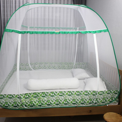 Mùng Chụp Màn Chụp Tự Bung Đỉnh Rộng Cao Cấp 1m6x2m có viền chân - Mộc Miên ( có 2 Cửa)