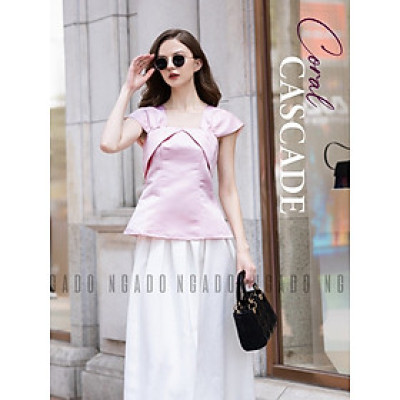 Áo gấm hồng tay con NGADO