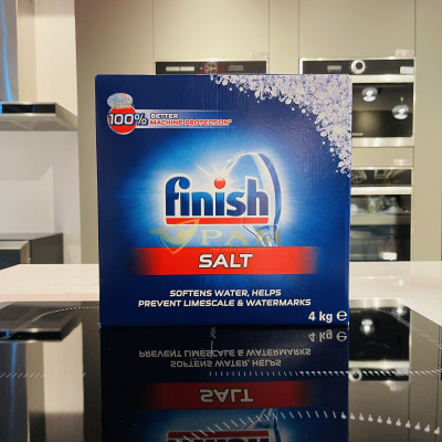 Combo Gel rửa bát Finish All in 1 Shine&Protect 650ml + Muối Finish 4kg + Nước làm bóng Finish 750ml