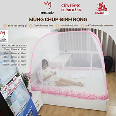 Màn Chụp , Mùng Chụp Tự Bung Đỉnh Rộng Cao Cấp Mộc Miên - Kích Thước 1,6mx2m ( Hà Nội )