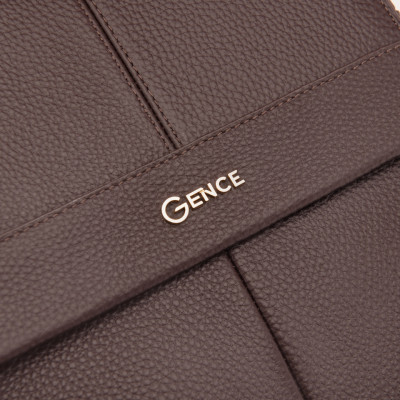 Túi Đeo Chéo Nam Hàng Hiệu GENCE TD09 Da Bò Mềm Cao Cấp Màu Nâu Đậm Dáng Dọc