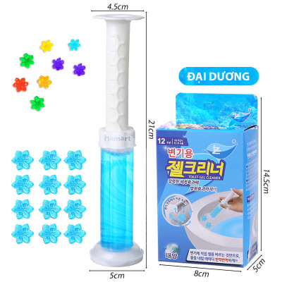Gel Thơm Bồn Cầu Hoa Khử Mùi Toilet Nhà Vệ Sinh 6 Mùi Hương Thiên Nhiên Ống Bơm 12 Bông