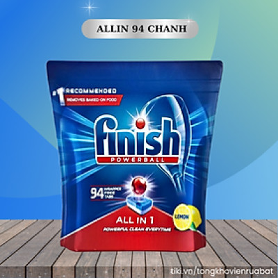 Viên rửa bát Finish All In 1 Max 80 viên/ Túi, Hương Chanh - Nhập khẩu Châu Âu.
