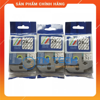 Nhãn In Tz2-151 - Đen nền trong 24mm x 8m - Dùng cho máy in BROTHER - AIMO - PUTY [Hàng nhập khẩu]