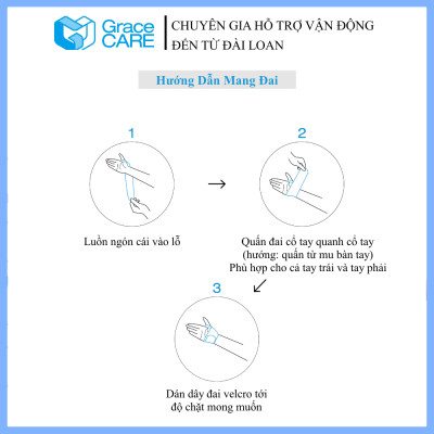 Đai Cố Định Cổ Tay Grace Care WB221 – Hỗ Trợ Cổ Tay Chơi Thể Thao, Gym, Giảm Đau Cổ Tay Khi Vận Động