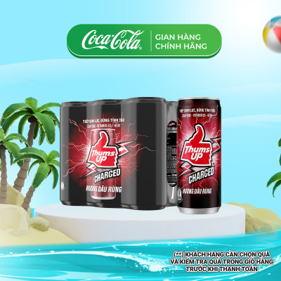 Thùng/Lốc 24 Chai Nước Tăng Lực Giải Khát Thums Up Hương Dâu Rừng 330ml x 24 Coca-Cola Official Store_TK