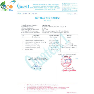 Nước rửa chén hữu cơ ECOCARE 4L tinh dầu thiên nhiên, nước rửa bát cho bé, an toàn da tay