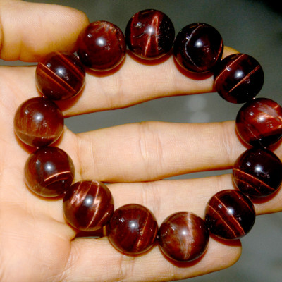 Vòng tay chuỗi đá mắt hổ đỏ-nhiều cỡ ly