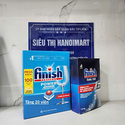 Combo Viên Finish All in one 120V + 1.5kg Muối rửa bát Finish chuyên dùng cho máy