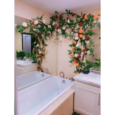 Dây leo hoa hồng giả - Nhiều màu sắc - Hàng cao cấp - Cây giả, hoa lụa Decor trang trí nhà cửa