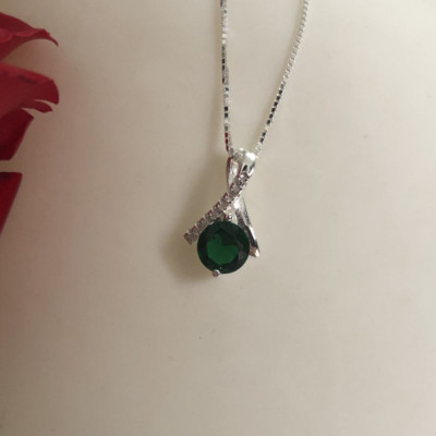 Bộ dây chuyền liền mặt trang sức bạc Ý S925 Bạc xinh Huệ Ngân- Giọt sương PP1712-XN