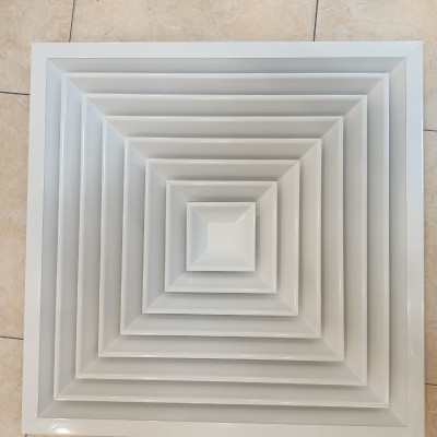Cửa gió khuếch tán 450x450 miệng gió cấp điều hòa chất liệu nhôm, nan gió điều hòa âm trần