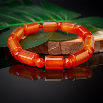 Lắc tay nữ, phong cách Hàn nhật, Kiểu đốt trúc, chất liệu đá thạch anh thiên nhiên, thấu quang, kèm bản Photo giấy kiểm định chất lượng tại SJC