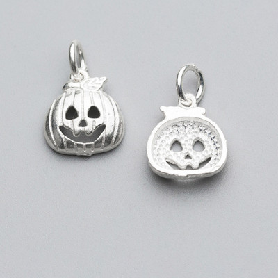 Combo 2 cái charm bạc hình bí halloween treo - Ngọc Quý Gemstones