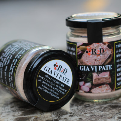Gia vị Pate hũ 200g chính hãng R2D thành phần hữu cơ dùng làm nguyên liêu chế biến Pate.