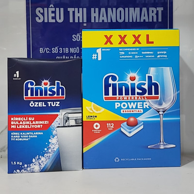 Combo Viên Finish All in one 120V + 1.5kg Muối rửa bát Finish chuyên dùng cho máy