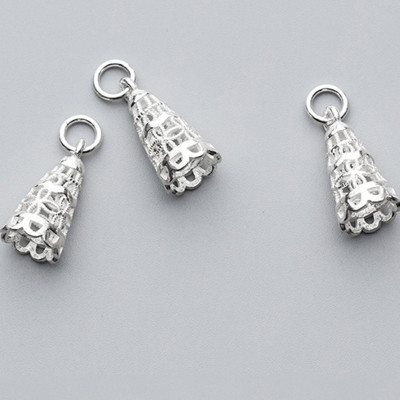 Combo 2 cái charm bạc mặt hình nón treo - Ngọc Quý Gemstones