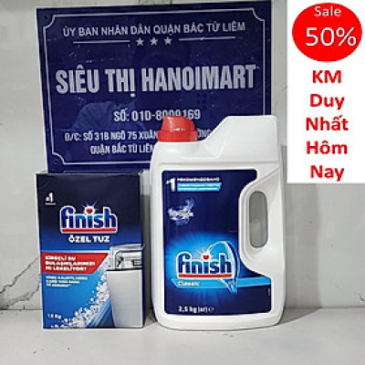 combo Bột rửa bát finish 2,5kg+Muối rửa bát finish1.5kg dùng cho Máy rửa bát