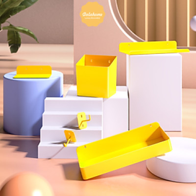 Hộp bút + khay đựng + kệ L ngắn + kệ L Dài + kệ tam giác Dola Home để vật dụng cần thiết - Phụ kiện bảng Pegboard