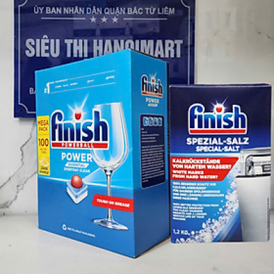 Combo Viên rửa bát Finish All in one 90 viên + Muối Finish 1.2kg