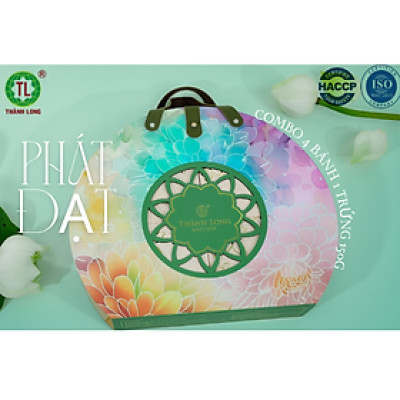Bộ hộp Bánh trung thu 4 bánh 1 trứng 150g - Phát Đạt - Thành Long - 600g - VIỆT NAM