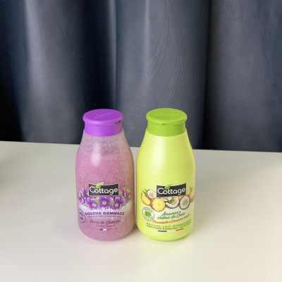 Set 2 chai sữa tắm + tdc Cottage dứa dừa và hoa tím