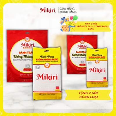 MUA 2 TẶNG 2 - Bộ 4 Bánh tráng Mikiri không nhúng nước vuông tròn lớn - Nguyên liệu cho món ăn thêm ngon