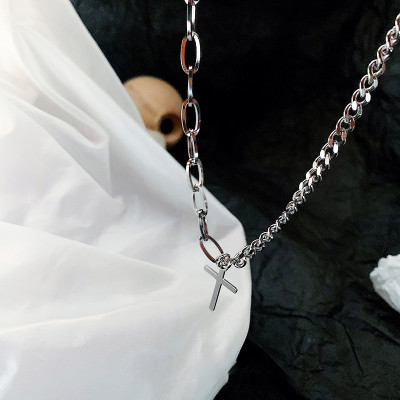 Vòng cổ nam nữ chữ thập mix 2 loại chain