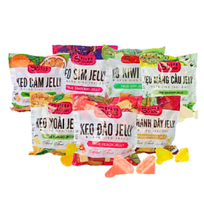 Combo siêu hời 4: 7 gói Kẹo thạch kim cương sốt trái cây Ohla nhiều vị 30 viên/gói