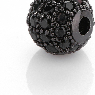 Combo charm hợp kim cầu đính đá đen xỏ ngang - Ngọc Quý Gemstones