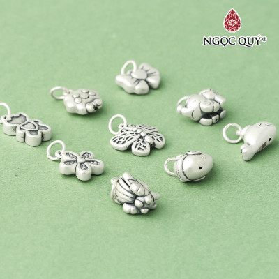 Charm bạc hình gấu dễ thương treo - Ngọc Quý Gemstones