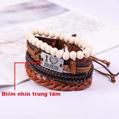 Combo vòng đeo tay Phong cách Euro Vintage, chủ đề Tình yêu thiên chúa, cá tính và nổi bật.