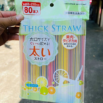 Set 80 chiếc ống hút Thick Straw Ø8mmx210mm - Hàng nội địa Nhật Bản nhập khẩu chính hãng