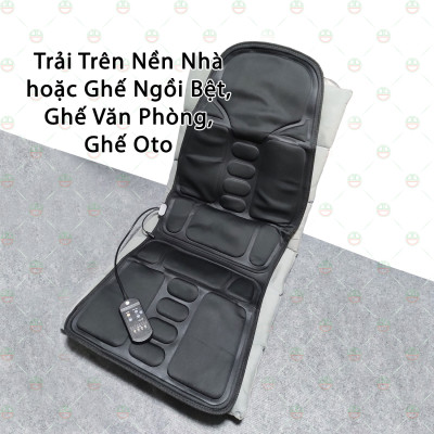[Cực Đã] Nệm Mát Xa Toàn Thân KhoNCC Hàng Chính Hãng - Massge Mông Lưng Vai Cổ - Có Thể Nằm Hoặc Ngồi Ghế Game, Ôtô Đều Được - KLM-NNMTT