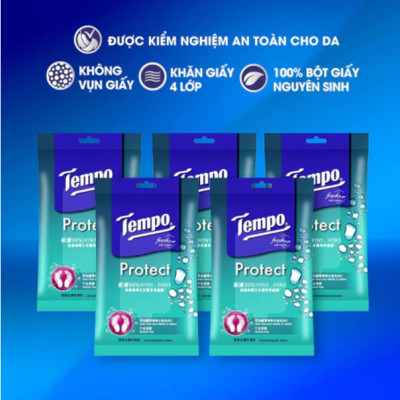 [GÓI LẺ] Khăn Ướt Tempo cao cấp, An toàn cho da, Diệt khuẩn 99% - Thương Hiệu Đức