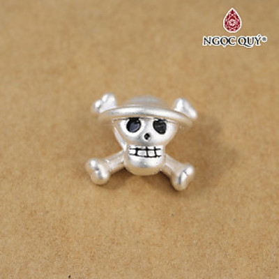 Charm bạc băng mũ rơm one piece xỏ ngang - Ngọc Quý Gemstones